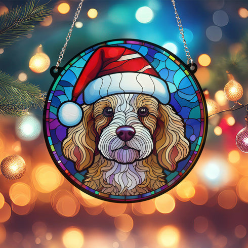 Cockapoo Christmas Suncatcher